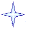 Две бледно-голубые звезды в форме креста: правая звезда находиться ниже левой звезды и перекрывает её. Исчезает левая звезда, появляется правая, и наоборот